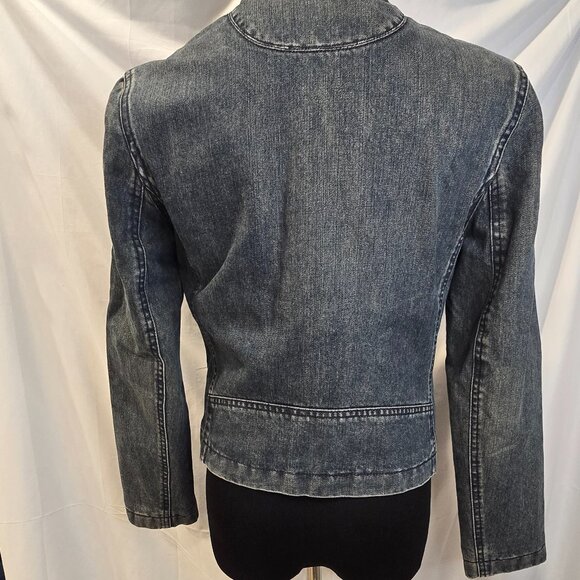 Habitual NY Denim Jacket Size 4 Pockets Lined 100% Cotton Blue - Picture 10 of 13
